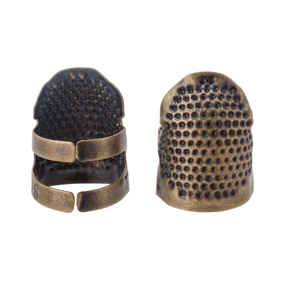 Наперсток регулируемый, размер S, металл, 2 шт