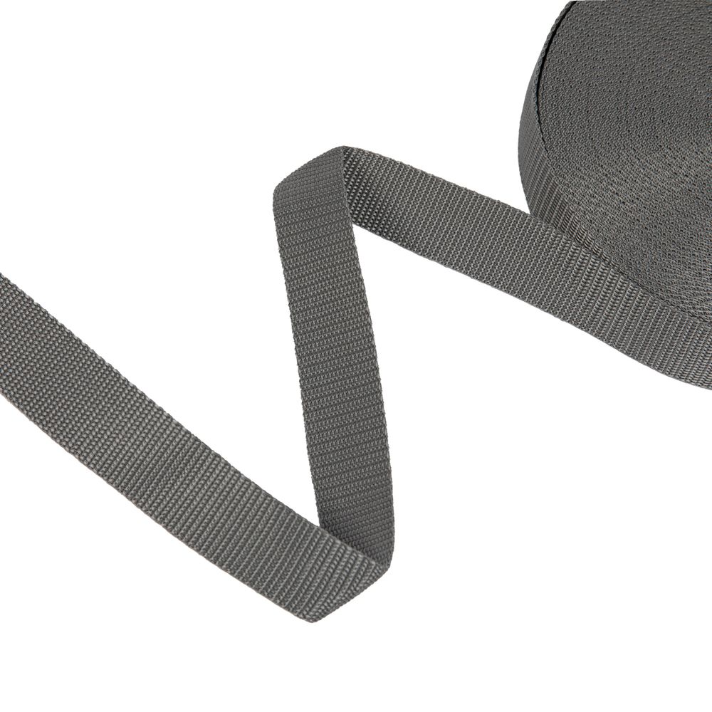 Стропа (ременная лента) 30 мм / 25 метров, толщ. 0.94 мм, [17.1 г/пог.м], 100% п/п, серый, Gamma 3075