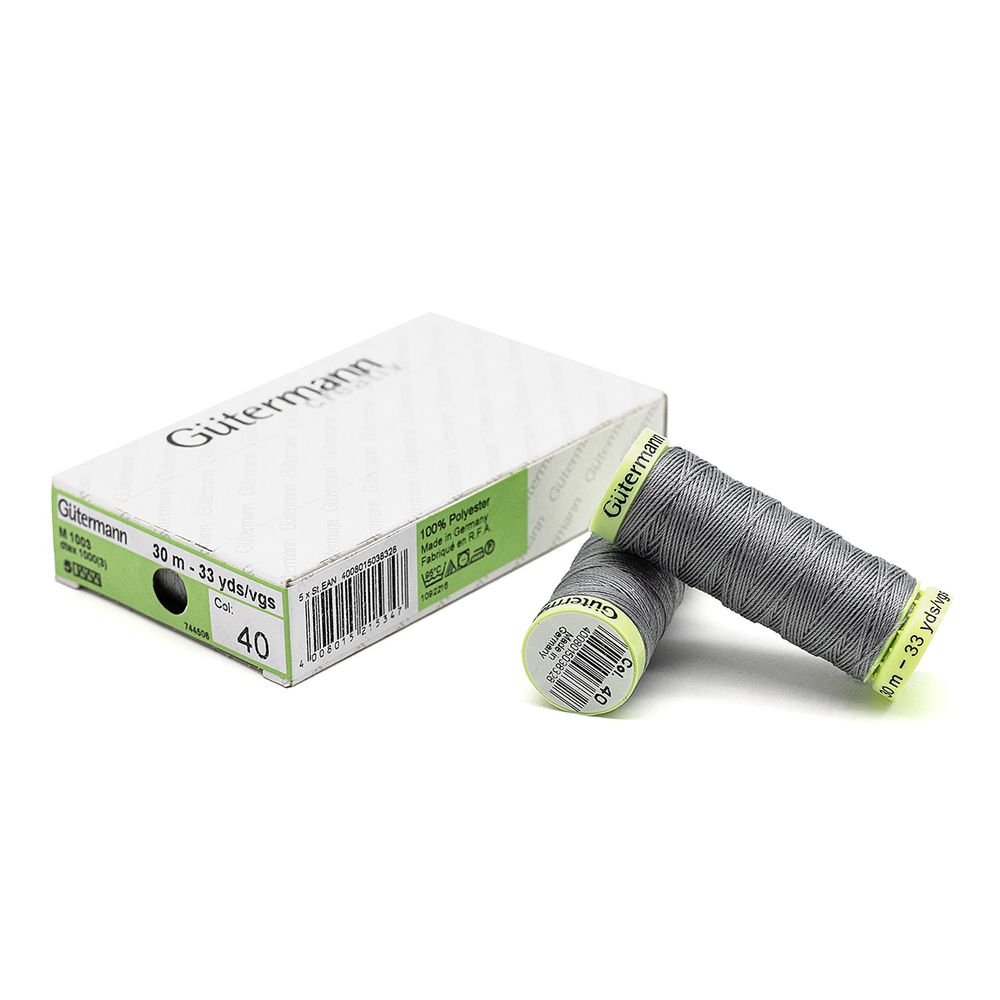Нитки отделочные Gutermann Top Stitch, 30м, 040 пепельно-серый, 5 катушек