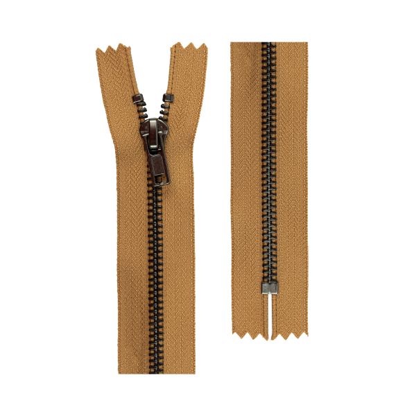 Молния металл Т5 (5 мм) 1 зам., разъем., 70 см, оксид (черный никель), 10 шт, №125 т.бежевый, Gamma ZIP 5B