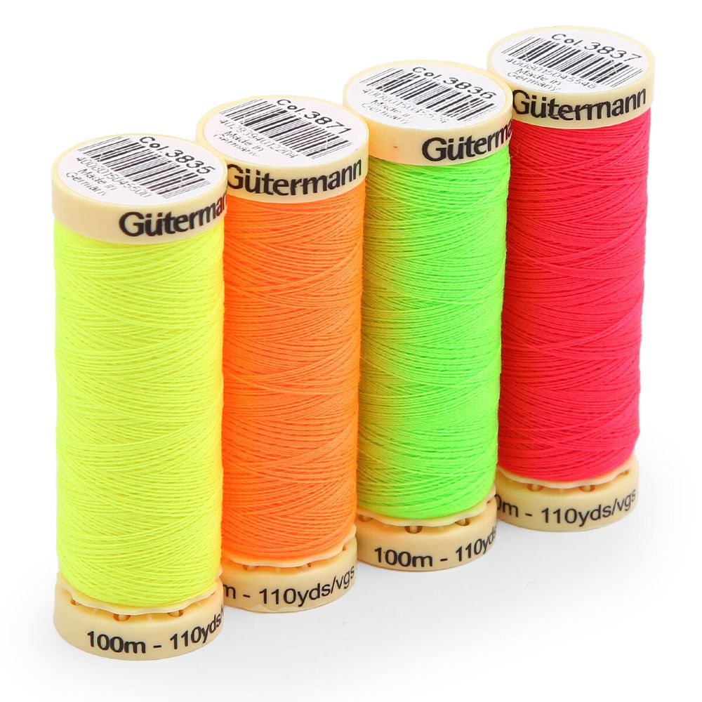 Нитки швейные (набор) Sew-All 100 м, 4 цвета NEON Gutermann (1), 734463