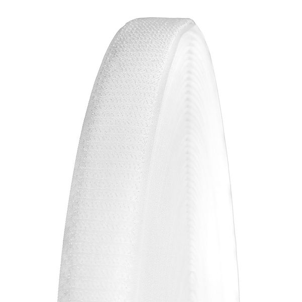 Лента контактная липучка мягкая (велкро) пришивная 25 мм / 25 метров, мягкая, белый, ПЕТЛЯ, качество 