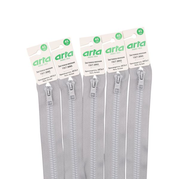 Молния трактор Arta Т6 (6 мм) 1 зам., разъем., 50 см, цв. 177 жемчуг, 5 шт