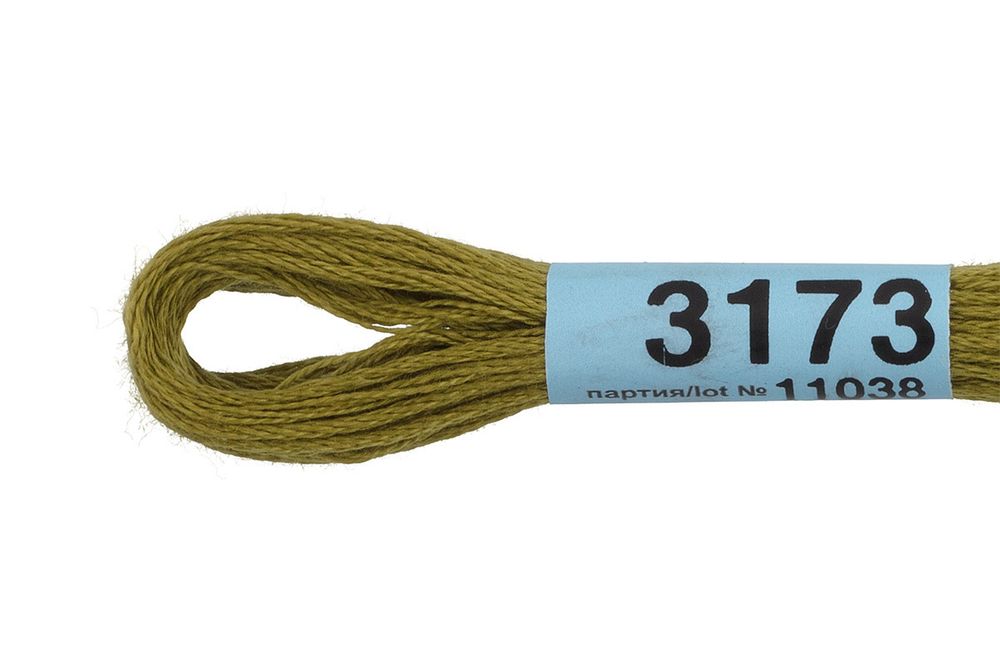 Мулине Gamma 100% хлопок, цв.3173 св.хаки, 24 мотка по 8 метров