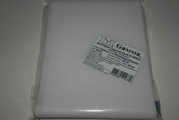 Дублерин воротничковый (сорочечный) сплошной 150 г/м², (5 шт по 112х50 см), белый, G-260sc Gamma