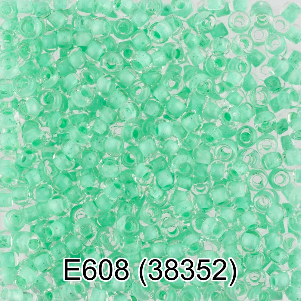 Бисер Preciosa круглый 10/0, 2.3 мм, 50 г, 1-й сорт. Е608 св.зеленый, 38352, круглый 5