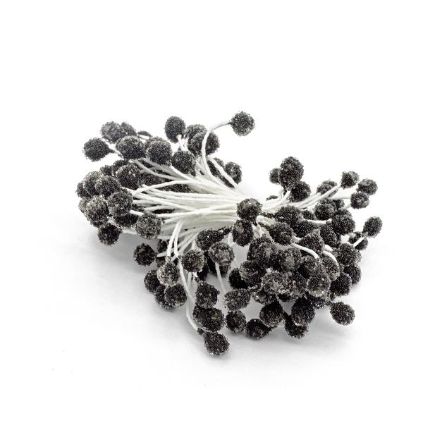 Тычинки для искусственных цветов 6см (черный), S090478