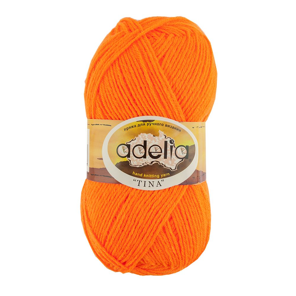 Пряжа Adelia Tina / уп.5 мот. по 100г, 308м, 165 неон.оранжевый