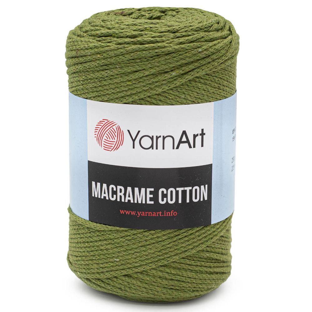 Пряжа YarnArt (ЯрнАрт) Macrame Cotton / уп.4 мот. по 250 г, 225м, 787 травяной