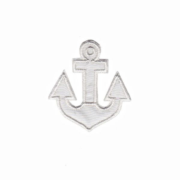 Термоаппликация Якорь, 45х50мм (10 шт) (белый), 13888