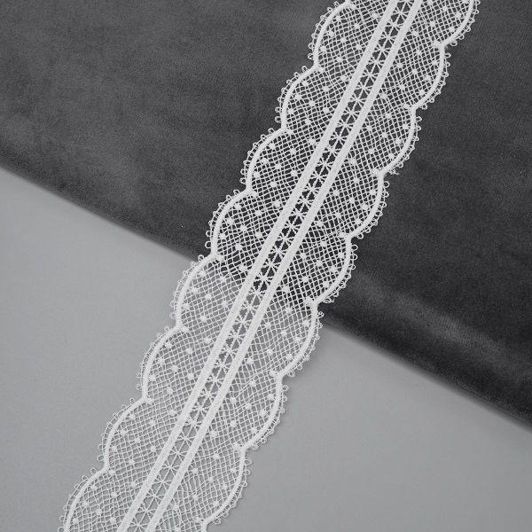 Кружево гипюр (плетёное) 50 мм, / 13.71 метра, белый