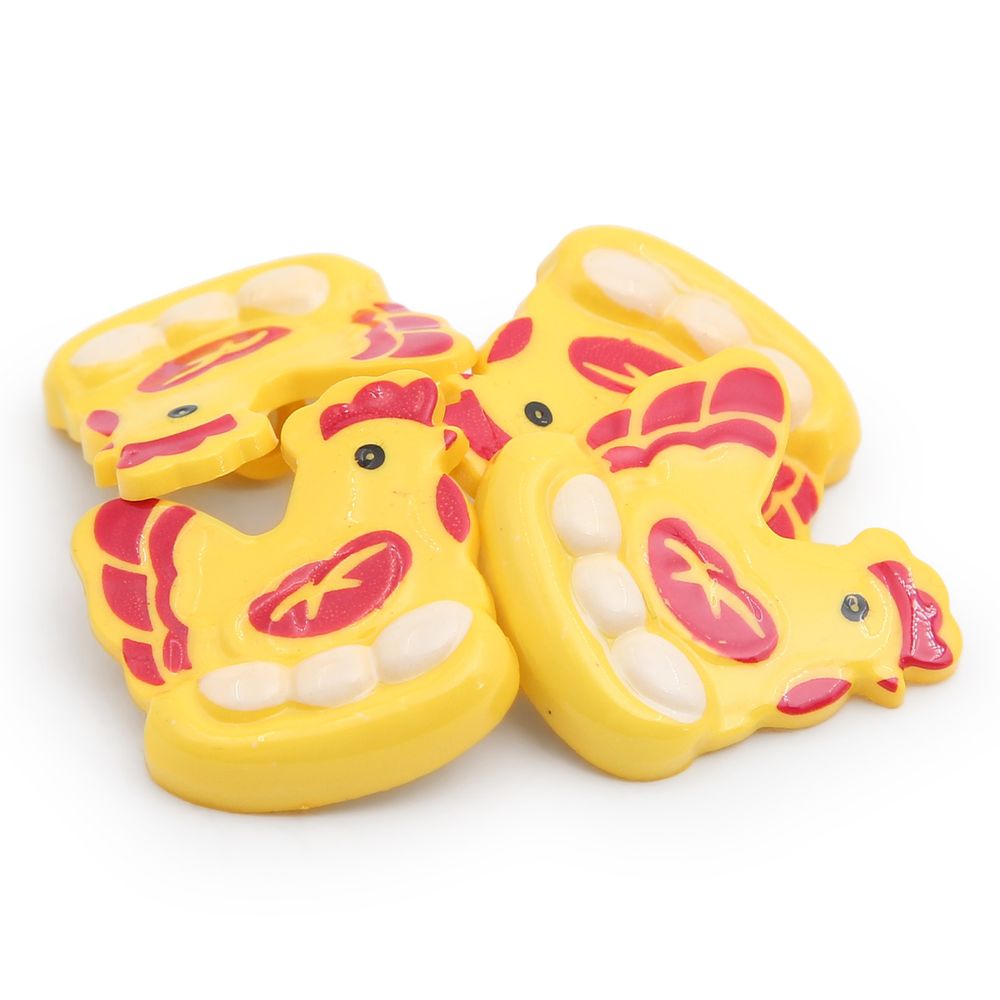 Пуговицы детские Курица 38/1 4 шт, (D19 желтый) QN920-W2, Magic Buttons