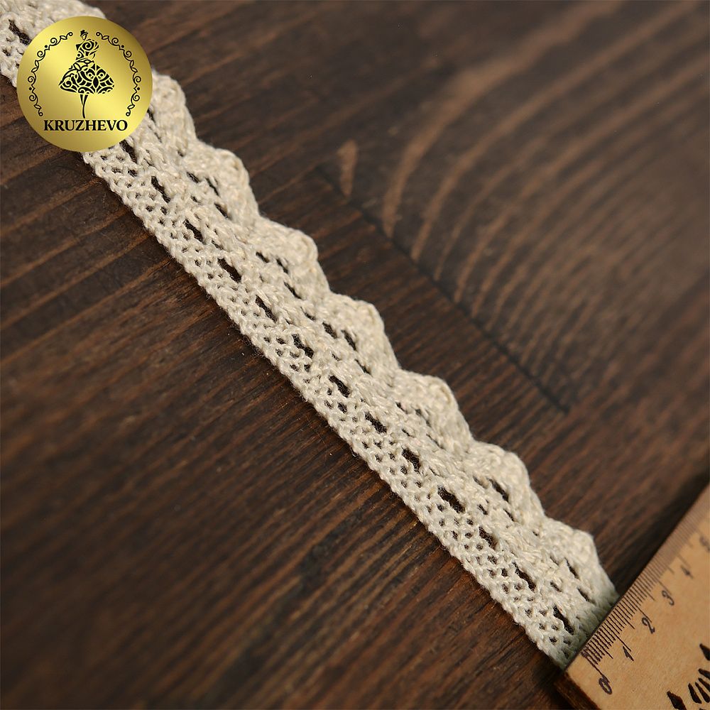 Кружево вязаное (тесьма) 30 мм, цв.01 натуральный, уп. 25 м, Kruzhevo