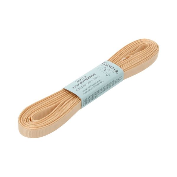 Лента репсовая нарезка 06.0 мм / 10 шт по 5.4 метра, 003 св. бежевый, Gamma GR-06