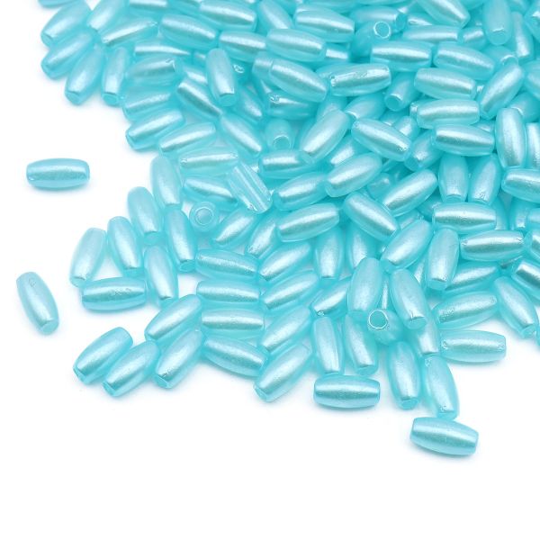 Бусины пластик (жемчуг) 3х6 мм, 15 г, Astra&Craft (бирюзовый), 4AR293/294