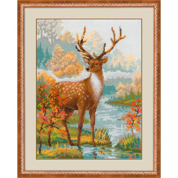 Набор для вышивания нитками Риолис, Олень, 30х40 см