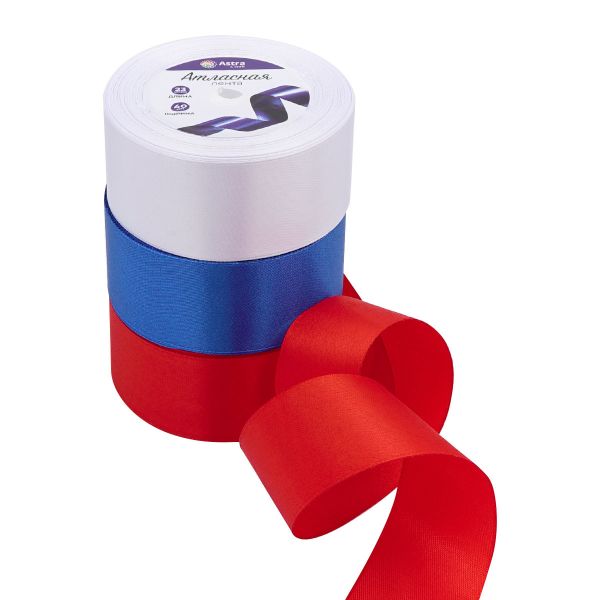 Набор атласных лент 3 цвета по 40.0 мм / 23 метра, микс триколор