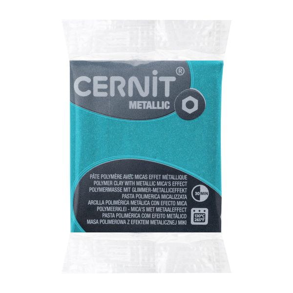 Полимерная глина запекаемая Cernit Metallic, 56 г, 676 бирюзовый