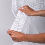 Ткань кружевная (гипюр стрейч) 90 г/м², 150 см / 1 метр, TBY.M0064 цв.белый