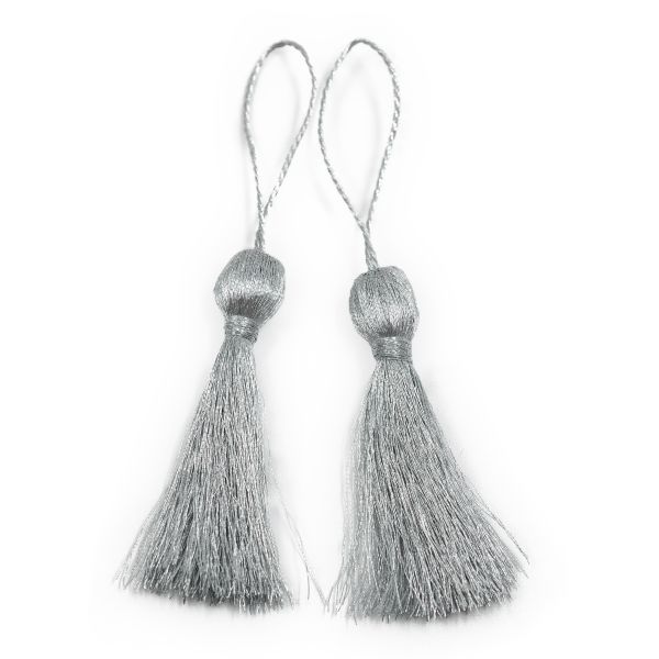 Кисти шторные 70.0 мм, метанит, серебро, 5 шт