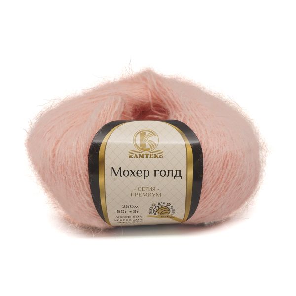 Пряжа Камтекс Мохер Голд / уп.10 мот. по 50 г, 250 м, 132 нежная роза, 488831-46
