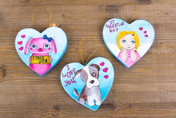 Заготовка из папье-маше Фигурка, 3 шт, 07 сердце, 10.2x8.9x1.2, PAM-109 Love2art