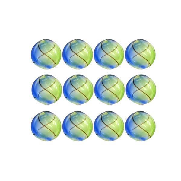 Бусины стекло ⌀16 мм, 12 шт, №07 зеленый/голубой, Zlatka DBT-01