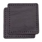 Заплатки пришивные из кожи, квадрат 6см с перфорацией, 2 шт, 100% кожа, 03 темно-коричневый, 9112