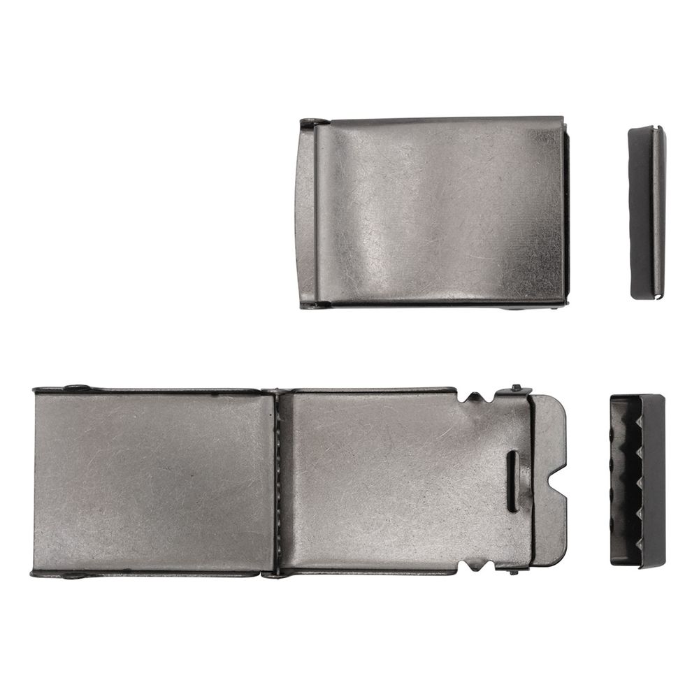 Пряжка ременная на стропу 38х52 мм, с наконечником, черный никель, 10 шт