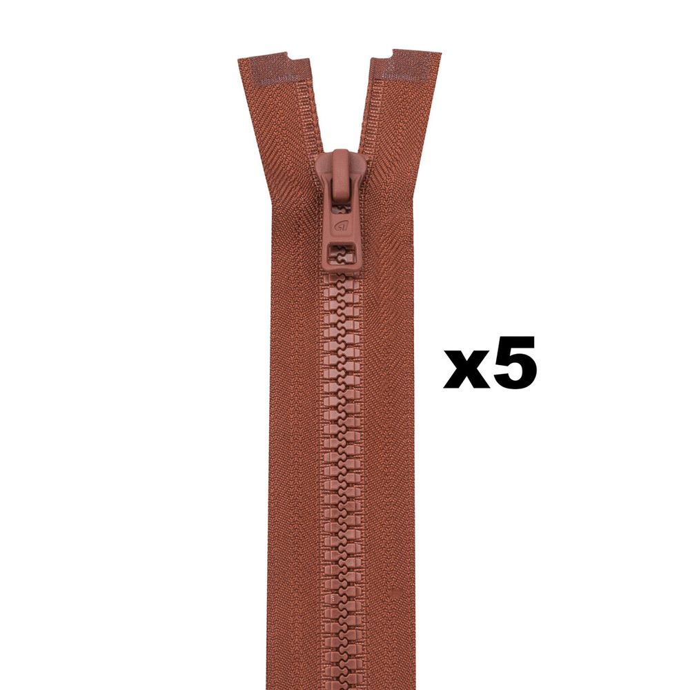 Молния трактор Arta Т6 (6 мм) 1 зам., разъем., 40 см, (2076), A236 терракотовый, НОВЫЙ МАТОВЫЙ ЗАМОК, уп.5 штук