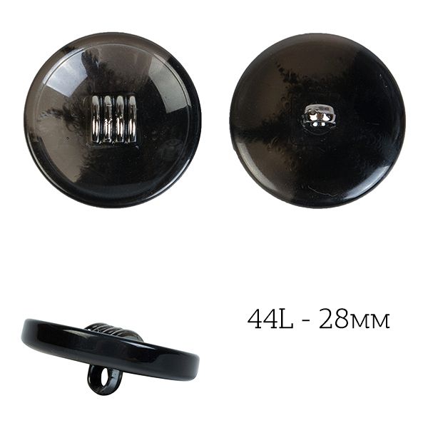 Пуговицы на ножке пластик J.1857 цв.01 черный 44L-28мм, 36 шт