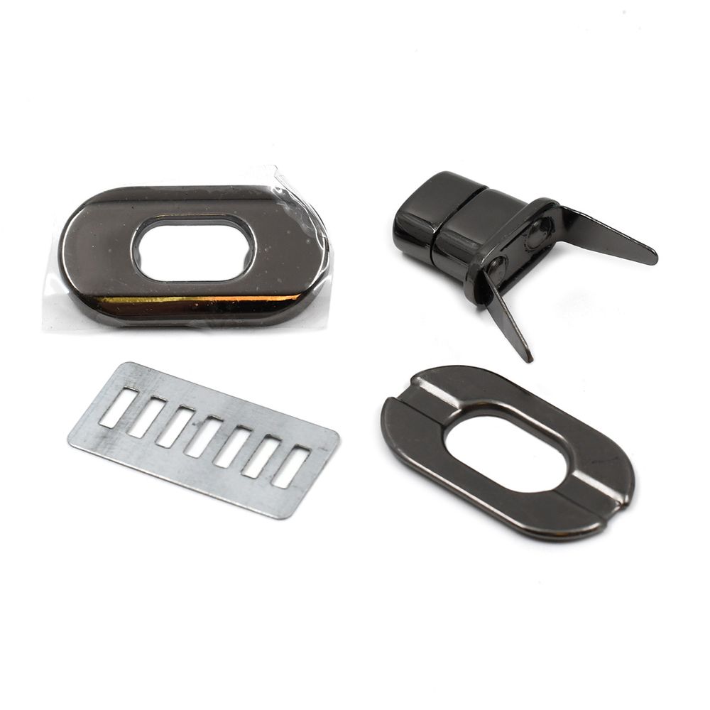 Застежка для сумки поворотная 2.9х2.1х2 см, 5 шт, бл.никель, 3455