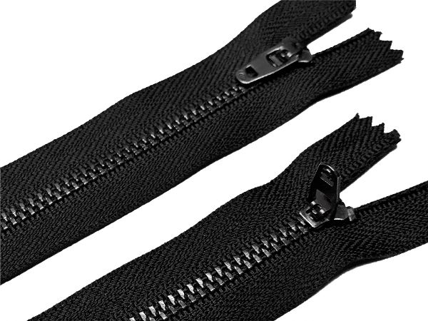 Молния металл (цв.SBS) джинсовая Т4 (4 мм) 1 зам., н/раз., 18 см, S-580 черный (звено: т.никель), уп.100 шт