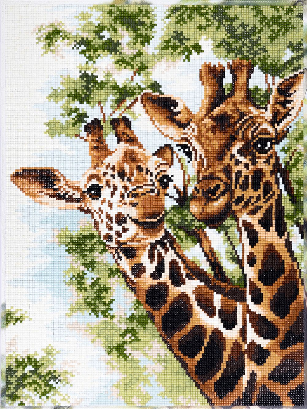 Алмазная (кристальная) мозаика Фрея, на подрамнике Жирафы, 30х40 см