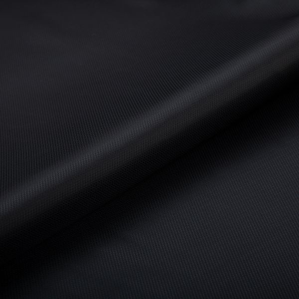 Ткань подкладочная (таффета) с рисунком 96 г/м², 100х145 см, 100 черный (мелкий рубчик), Gamma JTR