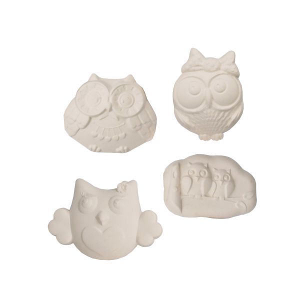 Заготовка гипсовая (набор) Совята, 5х8 ±2 см, 4 шт, Love2art ВА-01