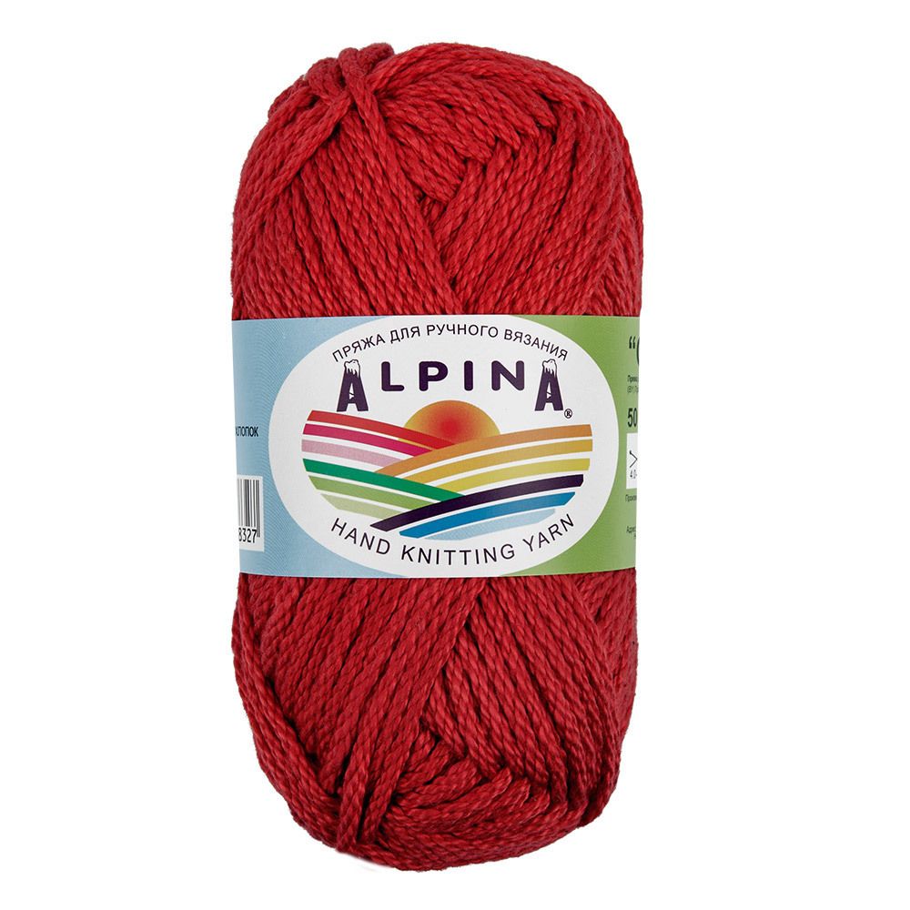 Пряжа Alpina Garry / уп.10 мот. по 50г, 50м, 07 рубин (т.красный)