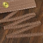 Кружево вязаное (тесьма) 15 мм / 10 метров, D1010, тонкая нить, цв.F293 св.коричневый, Kruzhevo