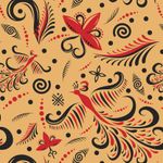 Ткань для пэчворка Peppy Мезенские узоры, отрез 50х50 см, 135 г/м², МУ-15 бежевый, Peppy