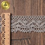 Кружево вязаное (тесьма) 45 мм / 10 метров, диз. 300, цв.25 св.серый, Kruzhevo