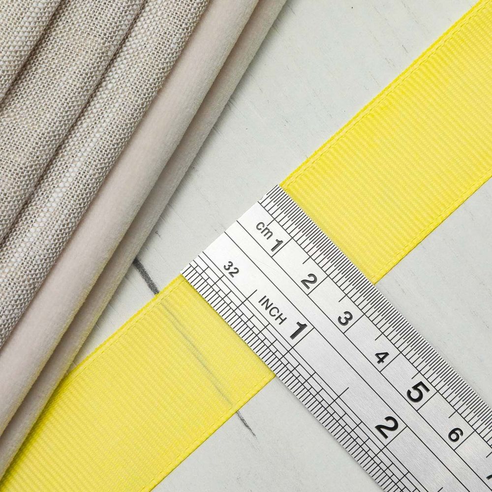 Лента репсовая (в рубчик) 25.0 мм, 060 лимонный, уп.18,28 м