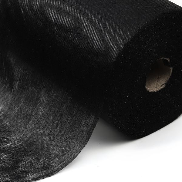 Флизелин клеевой точечный 30 г/м², цв.черый, шир.90см, 100м