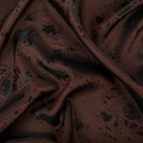 Ткань подкладочная (таффета) с рисунком 96 г/м², 100х145 см, 064 т.коричнево-коричневый, Gamma JTR