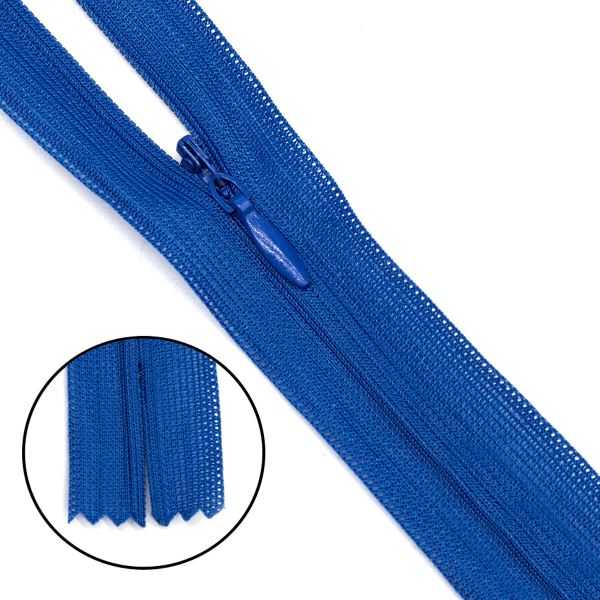 Молния потайная (скрытая) Т3 (3 мм) 1 зам., н/раз., 20 см, нейлон, F340 васильковый, 10 шт
