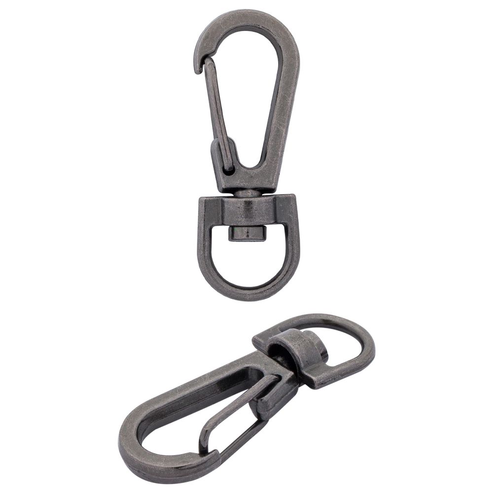 Карабин металл 10.0 мм (13х37 мм), цв.чер.никель, 20 шт