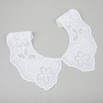 Пришивной кружевной воротник шитьё 120 мм, 5 пар Турция, белый, Gamma VYEM-27-01M