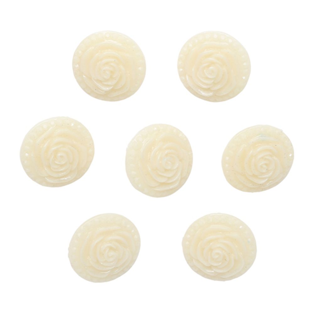 Пуговицы на ножке Розочки, 10 шт (1 белый)