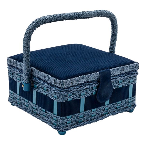 Шкатулка малая, декоративная, цв. темно-синий, вельвет 20х20х11см, ASST-4_1-PVC-Tray