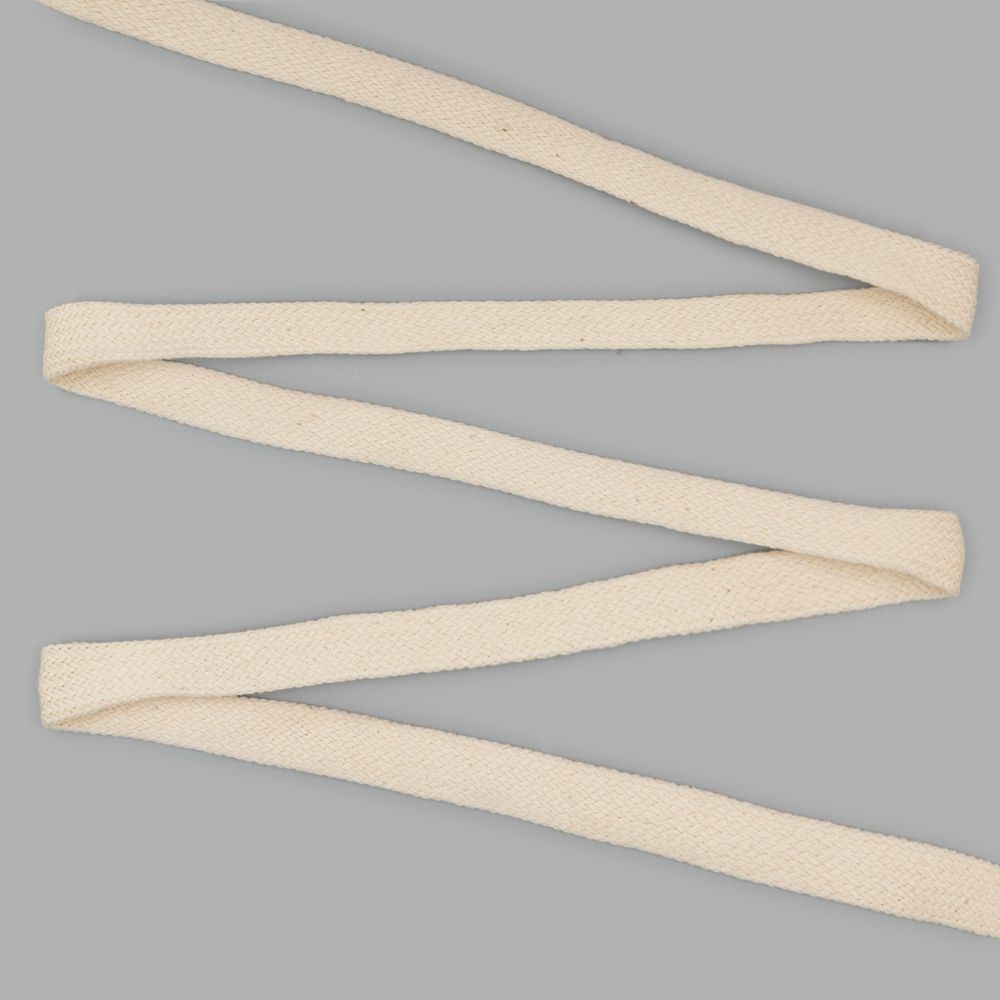 Шнур плоский плетеный х/б ⌀15.0 мм / 75 метров, (ГР) экрю, 07-4300