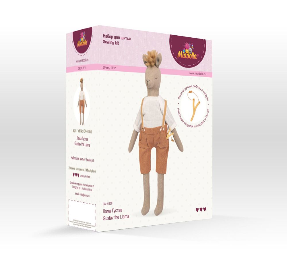 Набор для шитья игрушки Лама Густав 29 см, Miadolla CN-0356